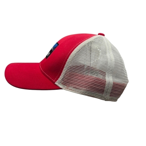 AVALANCHE Men's Logo Patch Trucker Hat Cap Mesh Snapback Red - Picture 2 of 8